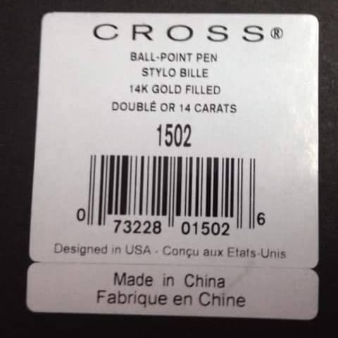 CROSS 14KART GOLD PLATED BALL POINT.